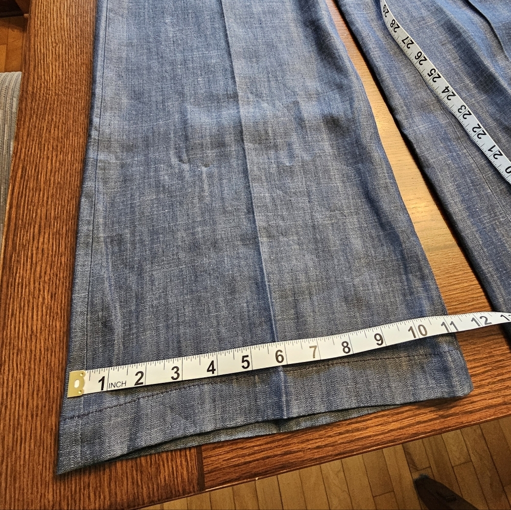 Tibi Chambray Wide Leg Pants 4 - Picture 10 of 13